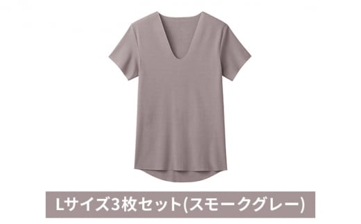 グンゼ YG カットオフV ネックTシャツ【YN1515】Lサイズ3枚セット(スモークグレー) GUNZE [№5716-0501] 1104615 - 京都府宮津市