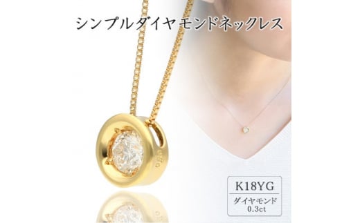K18イエローゴールド シンプルダイヤモンドネックレス(0.3ct) 60-9562