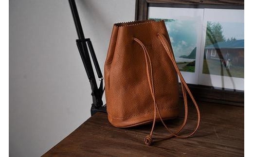 【レザー巾着】Drawstring bag　カラー：Red Brown 1105040 - 栃木県栃木市
