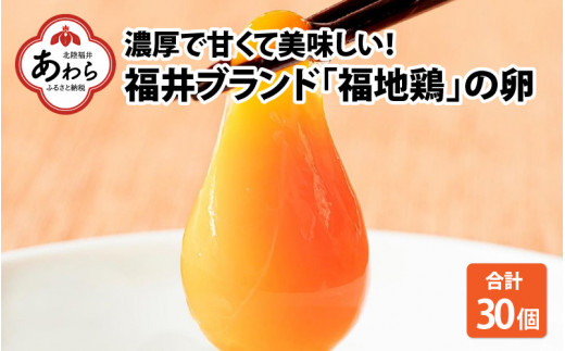濃厚で甘くておいしい！ 福井ブランド「福地鶏」の卵 30 個（15 個入×2 段）