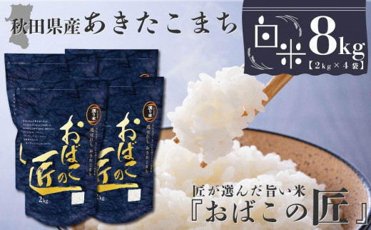 秋田県産おばこの匠あきたこまち 2kg （2kg×1袋）白米【令和5年産