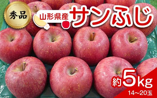 りんご 「サンふじ」 約5kg (14～20玉 秀品) 《12月上旬～1月下旬発送》 『カネタ髙橋青果』 リンゴ 山形県 南陽市 [1960]