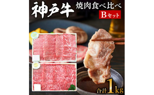 神戸牛焼肉食べ比べBセット　計1000g