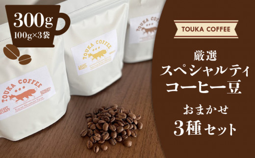 厳選スペシャルティコーヒー豆　おまかせ３種セット　１００ｇ×３