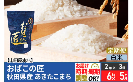 白米】《定期便5ヶ月》令和5年産 おばこの匠 秋田県産あきたこまち 6kg