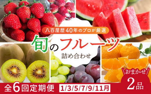 【全6回奇数月定期便】旬のフルーツ定期便 食べ比べセット 季節により厳選した果物を2品目詰め合わせ＜ダイコー青果＞ [LHQ004]