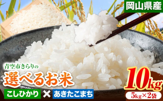 166. 令和5年産 青空市きらりの 選べるお米 10kg 岡山県産 食べ比べ こしひかり×あきたこまち 青空市きらり《30日以内に出荷予定(土日祝除く)》岡山県 矢掛町 白米 精米 米 コメ 1132391 - 岡山県矢掛町