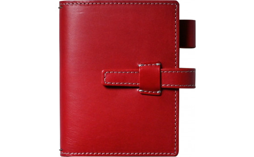 本革ベルト付きトラベラーズノート パスポートサイズ対応カバー　ルージュ(赤色) 1310858 - 滋賀県長浜市