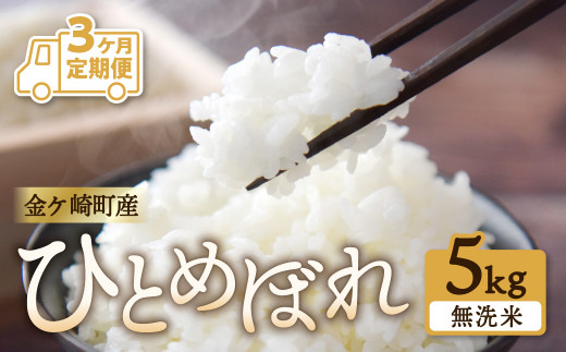 無洗米 ひとめぼれ 12ヶ月 定期便 】 毎月 5kg お届け 精米 金ケ崎町産