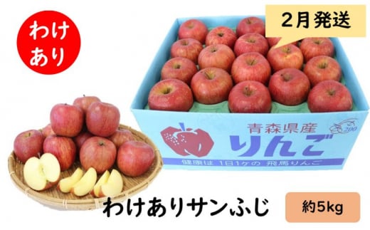 りんご 【 2月発送 】 わけあり サンふじ 約 5kg 【 弘前市産 青森りんご 】 684663 - 青森県弘前市