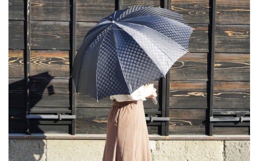 雪華模様のオリジナル傘（サイズ65cm）カラー：ブラック_BL09