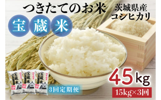 【3ヶ月定期便】【令和6年産】茨城県産コシヒカリ 宝蔵米 15kg×3回【お米 米 菊池 こしひかり つきたてのお米 食味ランキング特A評価 茨城県 水戸市】（CZ-406） 1099095 - 茨城県水戸市