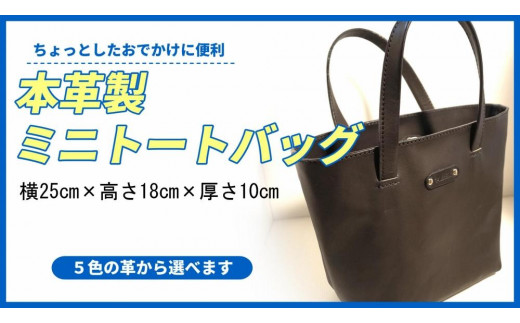 本革製ミニトートバッグ ネイビー - 山口県山陽小野田市｜ふるさと