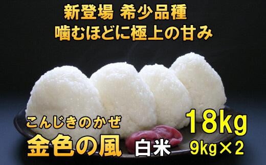 【12月6日より価格改定】【白米18kg】新登場の高級米　令和6年産  岩手県奥州市産 金色の風18kg（9kg×2）【７日以内発送】 おこめ ごはん ブランド米 精米 白米 531442 - 岩手県奥州市