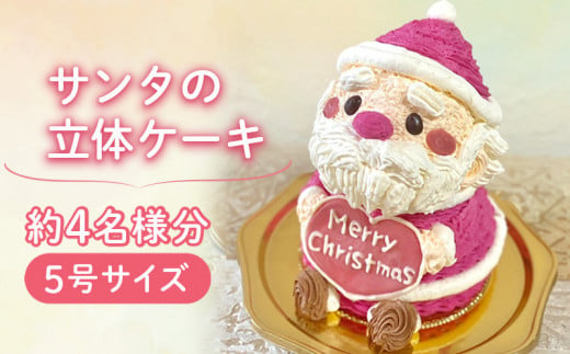 サンタさんの立体ケーキ | クリスマスケーキ くりすますけーき 動物 ケーキ かわいい ケーキ 立体 ケーキ お祝い ケーキ プレート ケーキ ろうそく ケーキ 飾り クリスマス 愛媛県 松山市