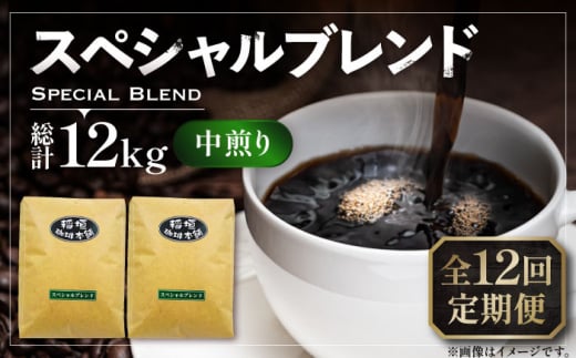 【豆でお届け】【全12回定期便】スペシャル ブレンド コーヒー 500g×2 ( 中煎り ) 《豊前市》【稲垣珈琲】 珈琲 コーヒー 豆 粉 [VAS175] 1122663 - 福岡県豊前市