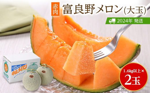 <2024年出荷> 富良野メロン 赤肉 2玉 ( 大玉 )_ ジューシーで甘味抜群 メロン 赤肉 赤肉メロン フルーツ 果物 くだもの 数量限定 高級 厳選 北海道 富良野 人気 ランキング 送料無料 ふらの 【1257988】