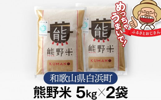熊野米 5kg×2袋　合計10kg　ブランド米 白米 精米 ご飯 ごはん コメ こめ 米 1124388 - 和歌山県白浜町