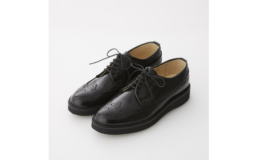 ハルタ ウイングチップ ポストマンタイプシューズ men's ブラック 26.5cm|HARUTA 本革 定番 通学 学生 靴 ビジネス [0429]