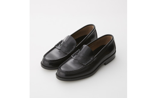 ハルタ コインローファー men's ブラック 24.5cm|HARUTA 本革 定番 通学 学生 靴 ビジネス [0387]
