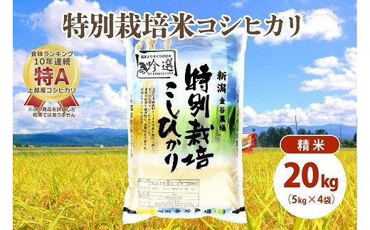 令和5年産|新潟上越三和産|特別栽培米コシヒカリ(従来種)20kg(5kg×4)精米 1125996 - 新潟県上越市