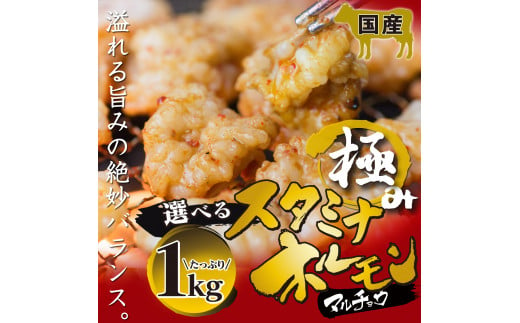 [牛しろ] 極みの スタミナ ホルモン マルチョウ 1kg 250×4袋 小分け タレ付き