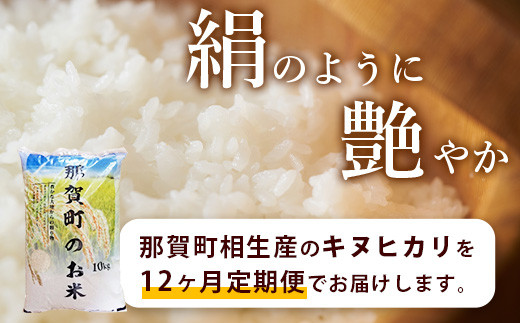 定期便12回 那賀町のお米 キヌヒカリ 定期便 お米 こめ おこめ 米 ご飯