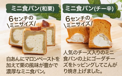 当店おすすめミニ食パンいろいろな味 6種類セット 和栗 チーズ デニッシュ 檸檬チーズクリーム チョコ プレーン 旬感冷凍食パン 詰め合わせ セット  食べ比べ 食パン 冷凍 冷凍パン キューブ【旬感冷凍食パンパン・デマンド】