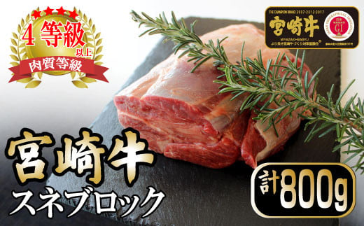 KU045 ＜宮崎牛＞スネブロック（800ｇ）美味しい牛肉をご家庭で 265841 - 宮崎県串間市