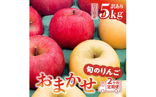 先行予約 令和6年産【定期便/2ヶ月】りんご 訳あり 品種おまかせ 5kg (計10kg) 旬のりんご2種類以上 サンふじ シナノゴールド 王林 はるか 奥州ロマン 陽光 【令和6年11月下旬より順次発送】 1132781 - 岩手県金ケ崎町