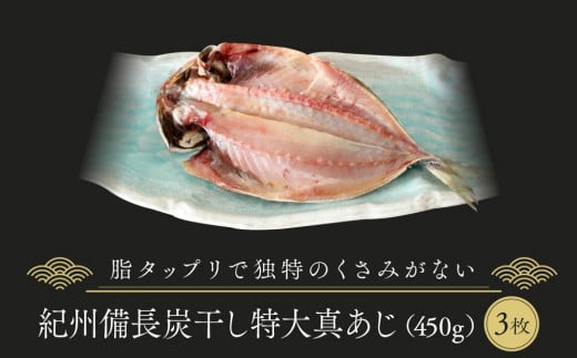 紀州備長炭干し特大真あじ 1035374 - 和歌山県和歌山市