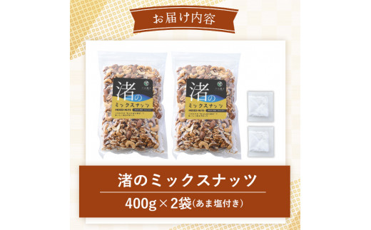 No.1035-B 渚のミックスナッツ(計800g・400g×2袋)【末永商店】