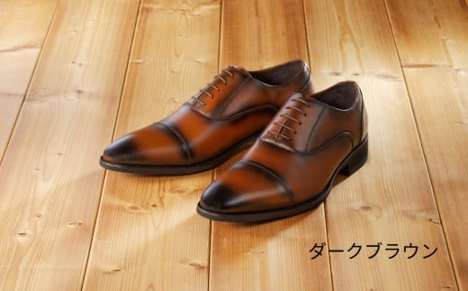 【匠の靴】超軽量＆履き心地抜群な本革ビジネスシューズAF-01 (サイズ：27.5cm　カラー：ダークブラウン)