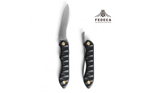 C-56 【FEDECA】 折畳式料理ナイフ　リップルブラック　000838
