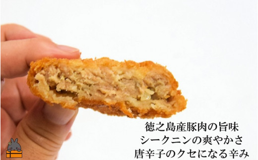 徳之島の豚肉の旨みがあふれだす！徳之島産唐辛子と徳之島産シークニンが特徴ですのメンチカツです！！