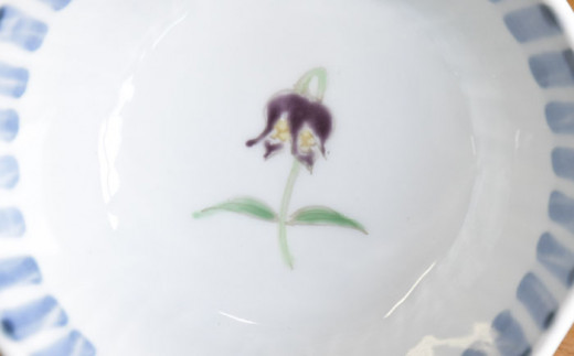 GB11 【波佐見焼 藍水】十草一つ花線彫り小鉢揃い5個セット-6