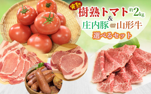 樹熟トマト＆庄内豚セット　【肉バルＹＡＫＵ禄】 1139158 - 山形県鶴岡市