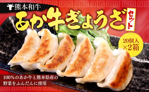 熊本和牛あか牛ぎょうざセット (熊本あか牛餃子20個入り×2箱) 1094947 - 熊本県湯前町