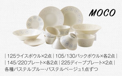 美濃焼】moco(モコ) 茶碗・皿・小鉢 12組セット（6形状×2色）【みのる