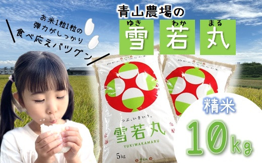【令和5年産・精米】青山農場の特別栽培米雪若丸10kg（5kg×2袋）