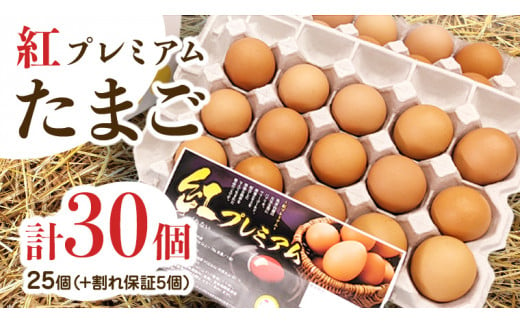 紅プレミアム 卵 30個 （ 25個 入り ＋ 割れ保障 5個 ） 独自飼料 濃厚 おいしい玉子 玉子 たまご サンサンエッグ タンパク質