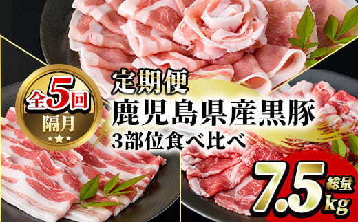 鹿児島県産黒豚3部位食べ比べ(総量7.5kg)
