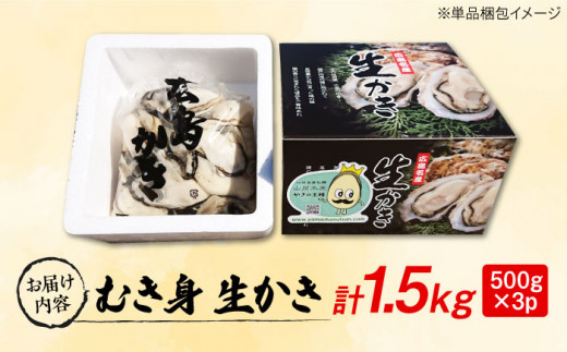 濃厚エキスが口いっぱいに！【生牡蠣】【着日指定可能】 むき身 1.5kg（500g×3）牡蠣 広島 かき カキ むき身 【生牡蠣】【着日指定可能】  江田島市/山岡水産 [XBJ004]|山岡水産