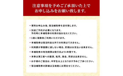 静岡県河津町のふるさと納税 玉峰館　宿泊補助券【6，000円】 [№5227-0040]