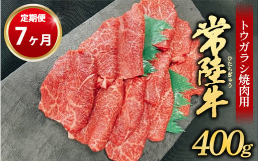 【定期便 7ヶ月】【希少部位】常陸牛トウガラシ焼肉用400g（茨城県共通返礼品 茨城県産） 1157508 - 茨城県守谷市