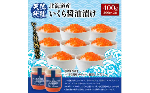 12月24日決済完了で年内発送！】新物 北海道産いくら醤油漬け400g(200g