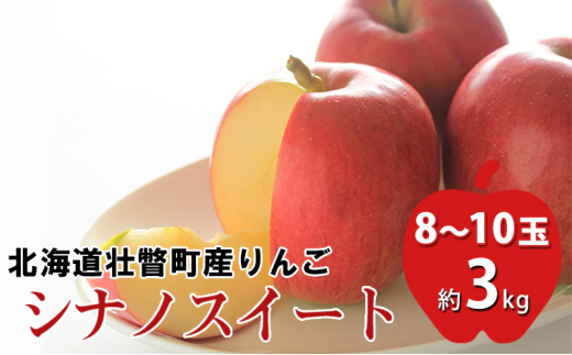 [№5724-0899]＜2024年11月中旬よりお届け＞ 北海道壮瞥町 りんご 「シナノスイート」8～10玉約3kg 果物 フルーツ くだもの 果樹
