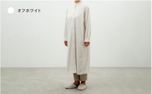 スタンドカラーシャツワンピース　オフホワイト　XS-S 1169006 - 福井県鯖江市