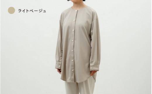 クルーネックチュニックシャツ　ライトベージュ　M-L 1169122 - 福井県鯖江市
