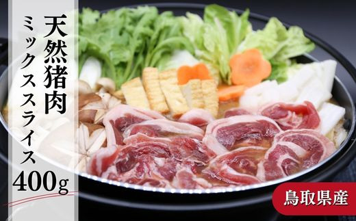 鳥取県産天然猪肉ミックススライス 400g ジビエ イノシシ 小分け 1166359 - 鳥取県倉吉市